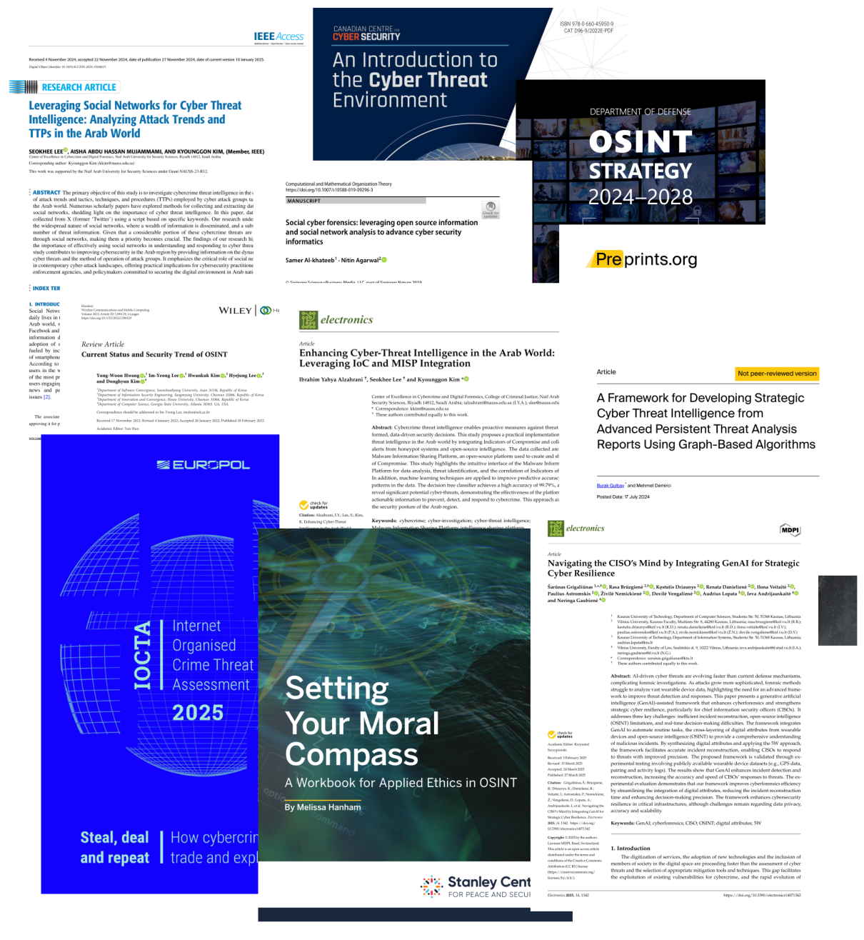 A picture showing covers of many sources used in project